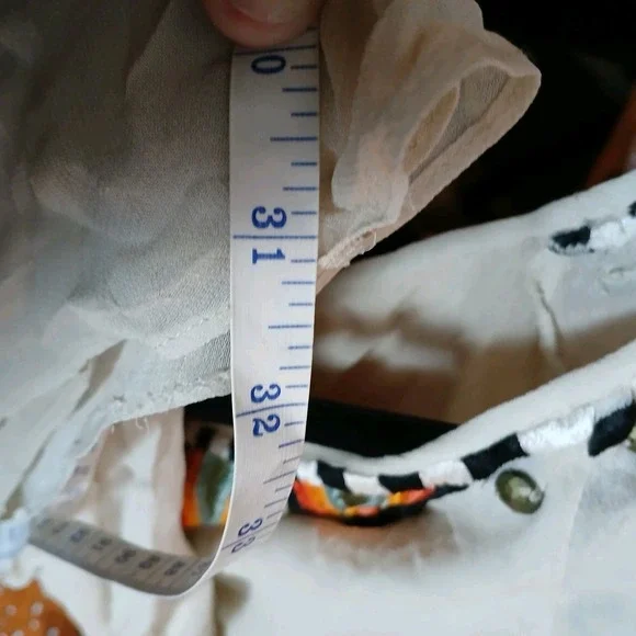 Vintage Collection Embroidered Beaded Boho Cream Rainbow Tunic Top Women Medium - Picture 9 of 10